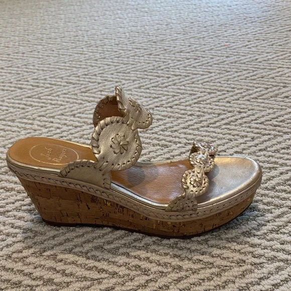 Jack Rogers Metallic Gold Women's Sandals - Picture 3 of 4